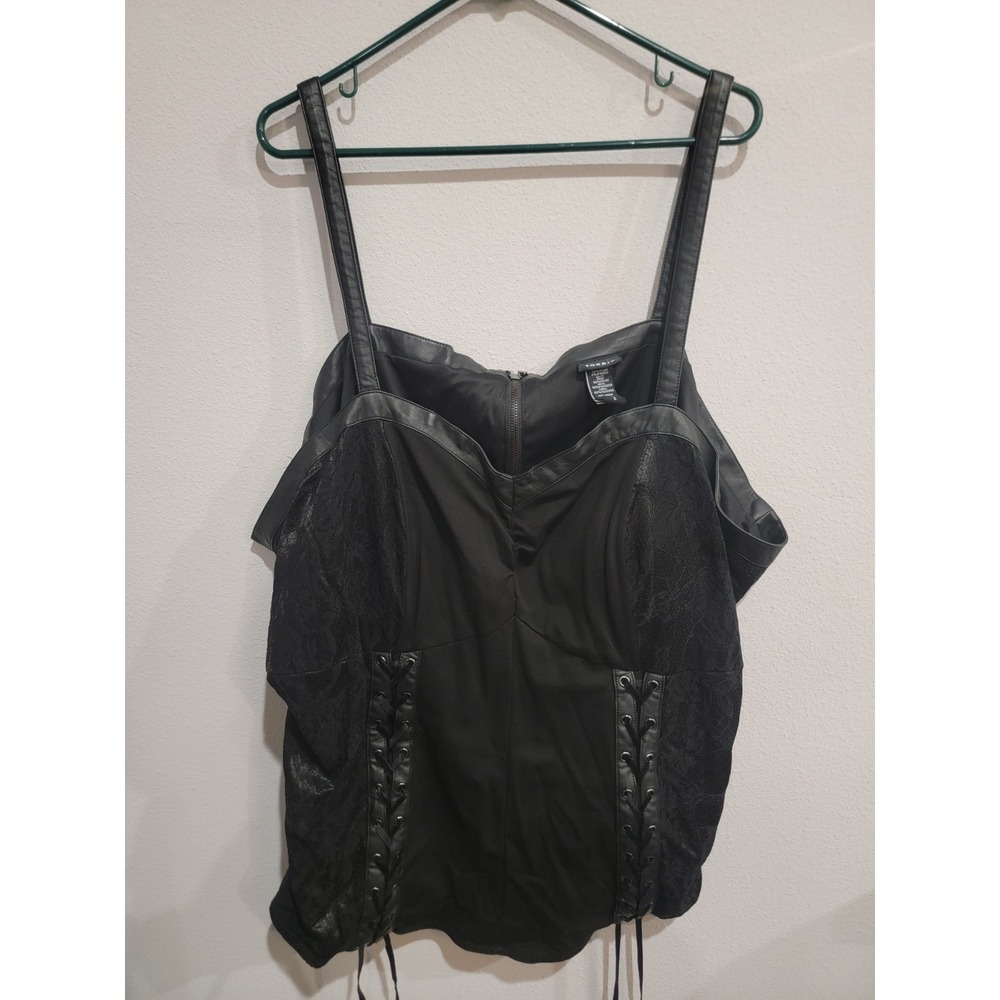 Torrid Faux Leather & Lace Corset Women's plus Size 6 6X Lace Up Sides Back Zip